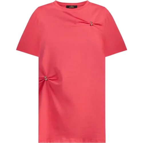 Korallrote T-Shirt und Polo Set , Damen, Größe: XS - Twinset - Modalova