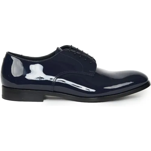 Derby Vernice BLU With Leather Sole , male, Sizes: 11 UK, 6 1/2 UK, 8 UK, 7 UK, 9 UK, 7 1/2 UK, 10 UK, 8 1/2 UK - Doucal's - Modalova