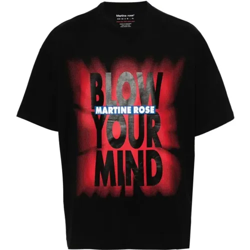Schwarzes Baumwoll-Slogan-T-Shirt , Herren, Größe: S - Martine Rose - Modalova