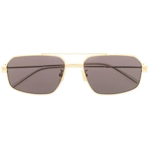 Gold Graue Sonnenbrille Bv1128S002 - Bottega Veneta - Modalova