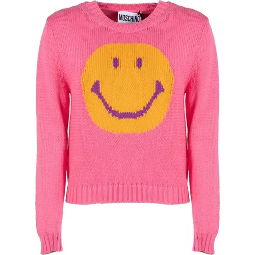 Smile Cotton Sweater , female, Sizes: XS, S - Moschino - Modalova