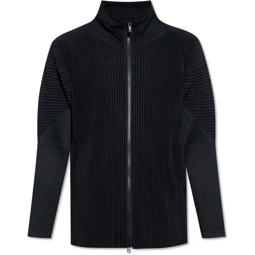 Pleated zip-up sweatshirt , male, Sizes: L, XL, M - Issey Miyake - Modalova