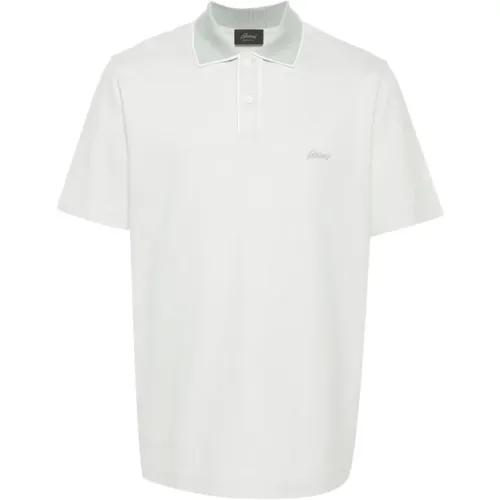 Grünes Logo-besticktes Poloshirt , Herren, Größe: M - Brioni - Modalova