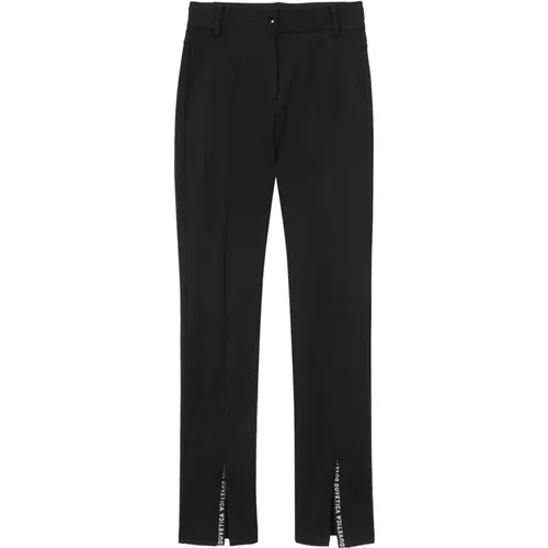 Schwarze extra schmale Leggings-Style Hose , Damen, Größe: W30 - duvetica - Modalova