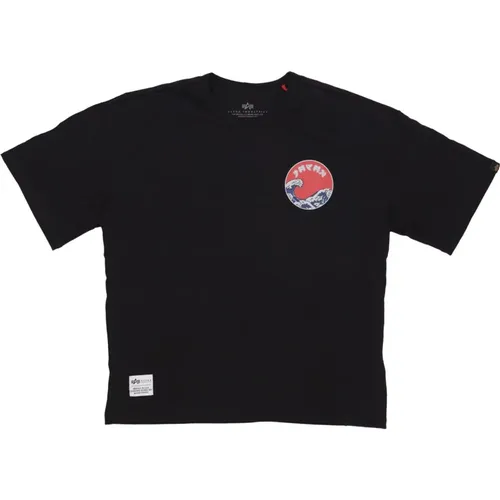 Japanisches Wave Warrior Tee Schwarzes T-Shirt - alpha industries - Modalova