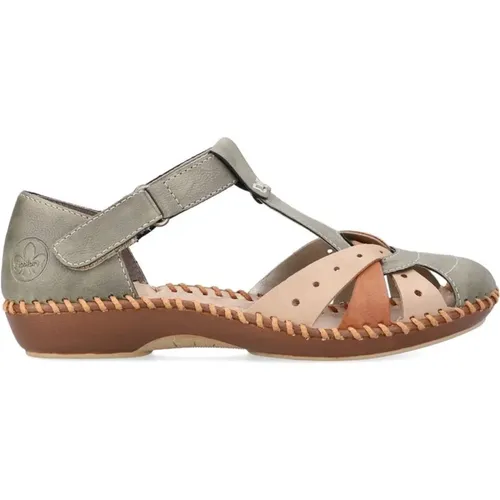 Casual Flat Sandals , female, Sizes: 8 UK, 6 UK, 5 UK, 4 UK, 7 UK - Rieker - Modalova