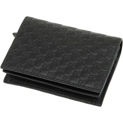Mens Leather Wallet with GG Pattern , unisex, Sizes: ONE SIZE - Gucci - Modalova
