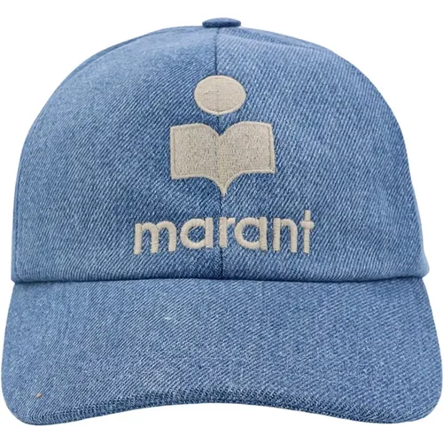 Blaue Mütze mit Besticktem Logo und Verstellbarem Riemen - Isabel marant - Modalova