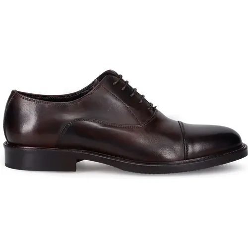Classic Dark Flat Shoes , male, Sizes: 7 UK, 6 UK - Sangiorgio - Modalova