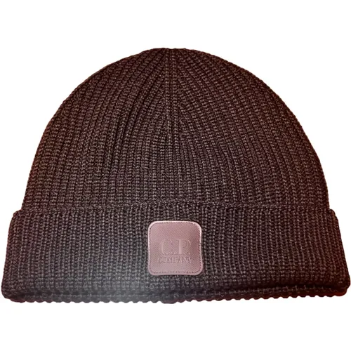 Merino Beanie Metropolis Wollmütze Braun , Herren, Größe: ONE Size - C.P. Company - Modalova