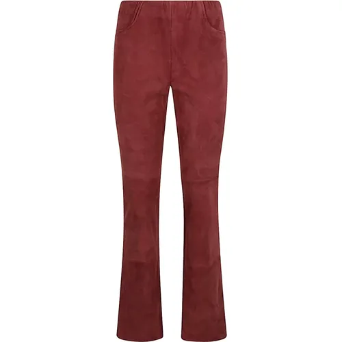 Magenta Flared Trousers with High Waist , female, Sizes: L - Via Masini 80 - Modalova