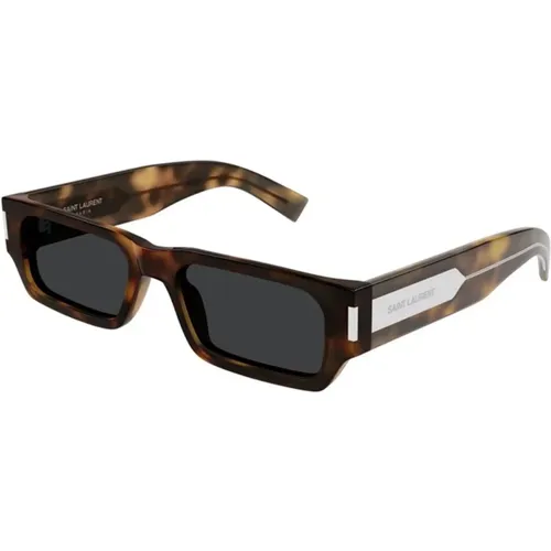 Klassische Havana Sonnenbrille Schwarze Gläser - Saint Laurent - Modalova
