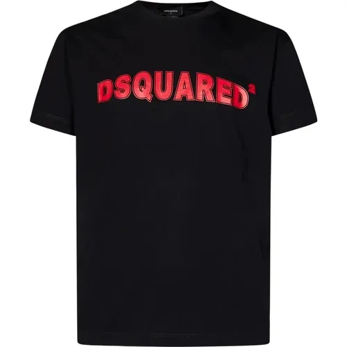 Schwarzes Cool Fit Crewneck T-Shirt , Herren, Größe: M - Dsquared2 - Modalova