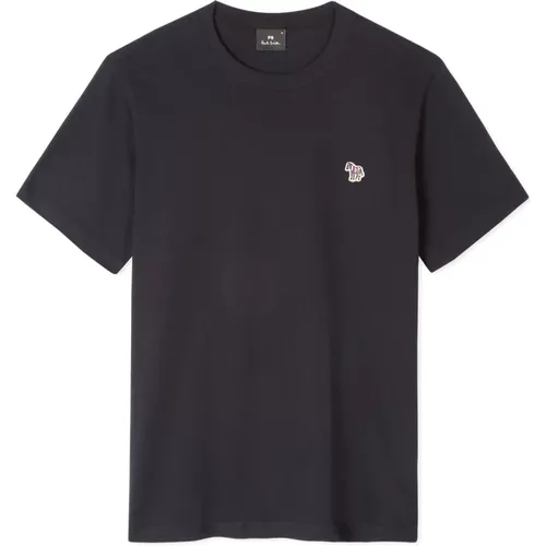 Marineblaues Rundhals Baumwoll-T-Shirt für Herren , Herren, Größe: 2XL - PS By Paul Smith - Modalova