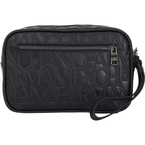 Schwarzes Beauty Case mit individueller Reißverschlusstasche - Armani Exchange - Modalova