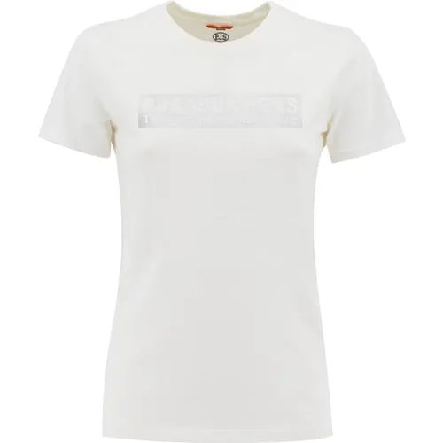 Rundhals Baumwoll T-Shirt , Damen, Größe: M - Parajumpers - Modalova