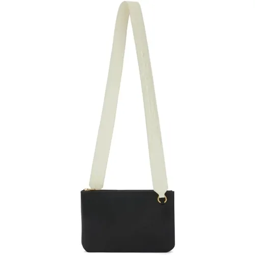 Leather Crossbody Bag with Logo Strap , female, Sizes: ONE SIZE - Jil Sander - Modalova