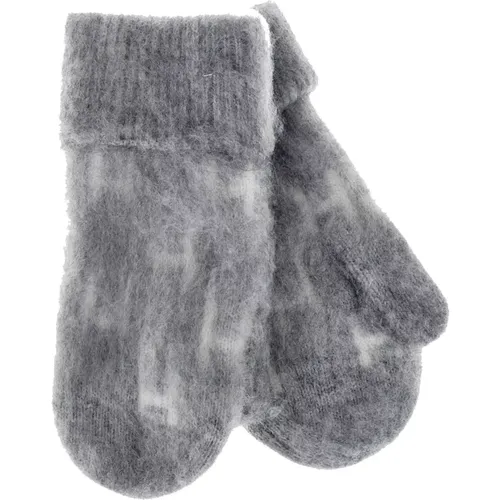 Grey Melange Mittens Accessories Hats/Scarves/Socks , female, Sizes: ONE SIZE - Hést - Modalova