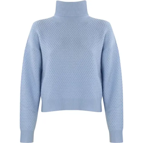 Kaschmir Pullover Hellblau Hoher Kragen , Damen, Größe: S - Max Mara Studio - Modalova