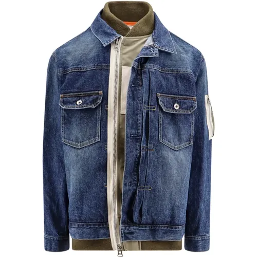 Men's Clothing Jackets & Coats Ss24 , male, Sizes: L - Sacai - Modalova
