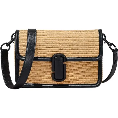 Natural Color Shoulder Bag with Woven Texture and Leather Trims , unisex, Sizes: ONE SIZE - Marc Jacobs - Modalova