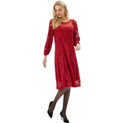 Lace Dress with ¾ Sleeves , female, Sizes: XL, L - IN Front - Modalova