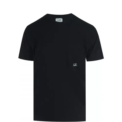 Schwarzes Jersey-Taschen-T-Shirt für moderne Männer , Herren, Größe: XL - C.P. Company - Modalova