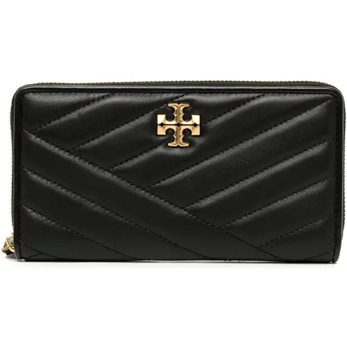 Leather Wallet with Chevron Quilting , female, Sizes: ONE SIZE - TORY BURCH - Modalova