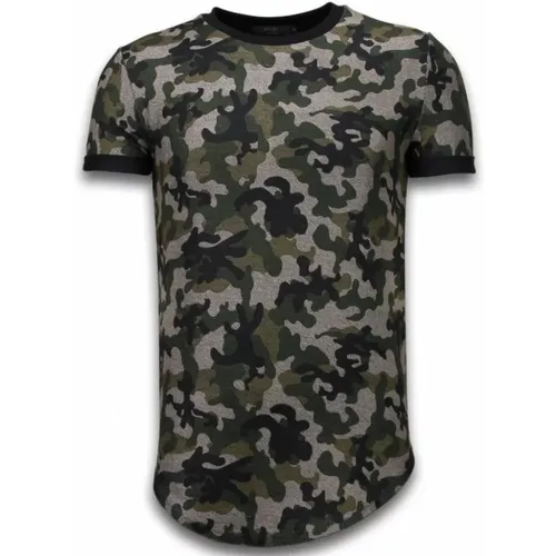 Camouflaged Fashionable Long Fit - T Shirt Men - 111G , male, Sizes: L, XL, S, M - True Rise - Modalova