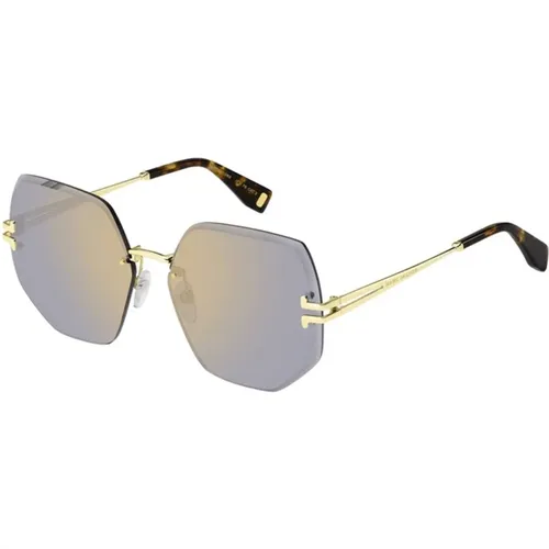 Gold Silver Sungles with Gold Mirror Lenses , unisex, Sizes: 62 MM - Marc Jacobs - Modalova