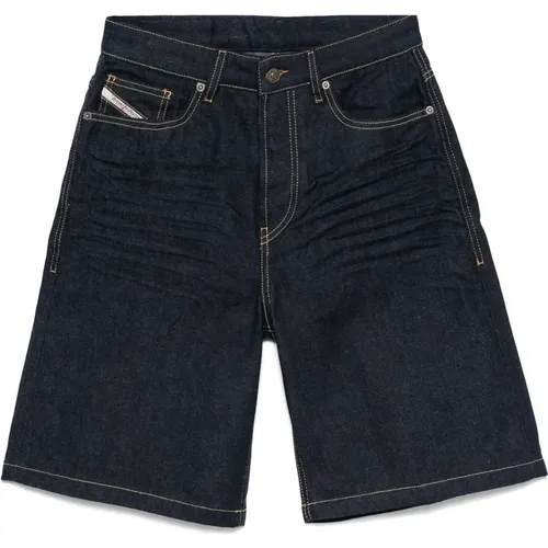 Blaue Denim Knielange Shorts , Damen, Größe: W27 - Diesel - Modalova