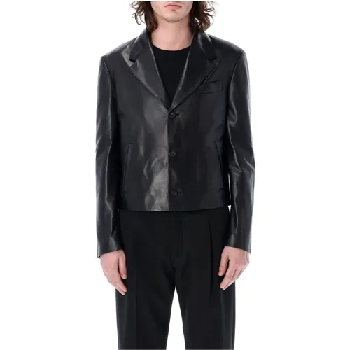 Leather Jacket , male, Sizes: L - Salvatore Ferragamo - Modalova