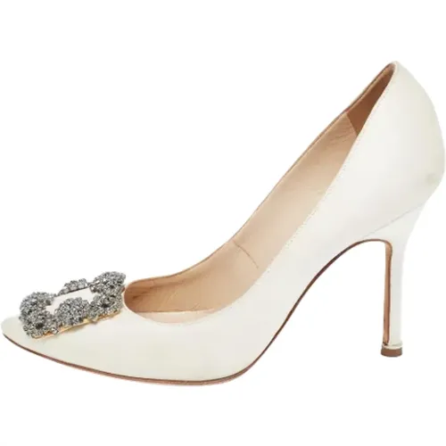 Pre-owned Satin heels , female, Sizes: 2 1/2 UK - Manolo Blahnik Pre-owned - Modalova