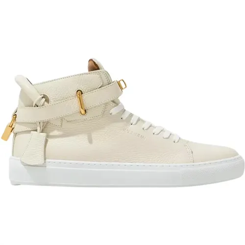 Leather high-top sneakers with logo , female, Sizes: 8 UK - Buscemi - Modalova