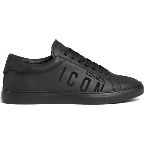 Schwarze flache Schuhe ikonischer Kassettenstil , Herren, Größe: 40 EU - Dsquared2 - Modalova