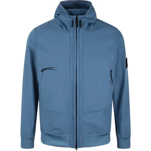 Winddichte Kapuzenjacke mit Softshell-Technologie - Stone Island - Modalova