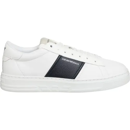 Leder Schnürschuhe Sneakers , Herren, Größe: 40 1/2 EU - Emporio Armani - Modalova