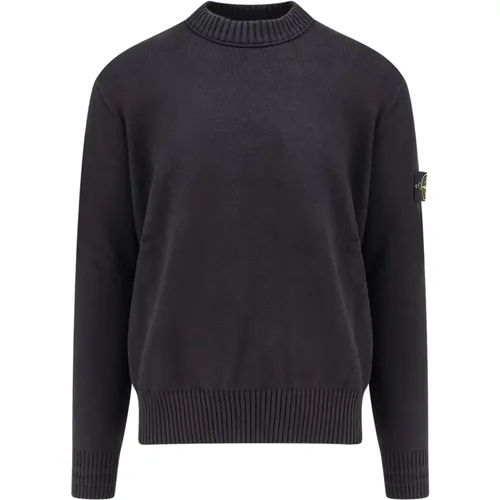 Baumwollmischung Crew-Neck Sweater mit Logo-Patch , Herren, Größe: 2XL - Stone Island - Modalova