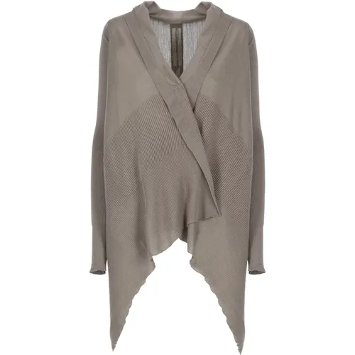 Grey Asymmetric Hem Sweater , female, Sizes: M - Rick Owens - Modalova