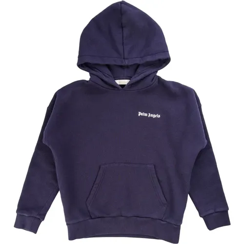 Kinder Blaue Kapuzenpullover Regular Fit - Palm Angels - Modalova