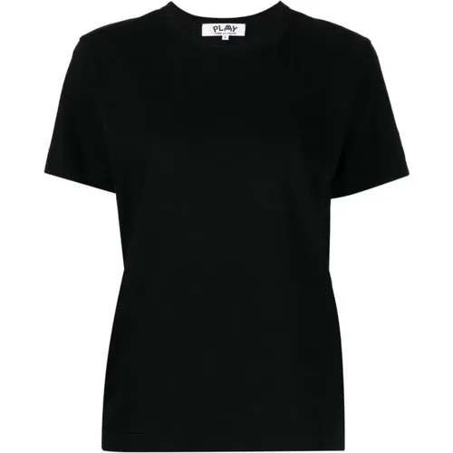 Logo Patch Baumwoll T-Shirt , Damen, Größe: M - Comme des Garçons Play - Modalova