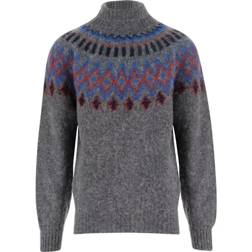 Geometrischer Wollpullover Hoher Kragen , Herren, Größe: S - Howlin' - Modalova