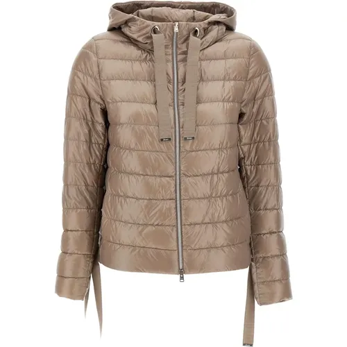 Womens Dove Grey Down Jacket , female, Sizes: M, L, XL, S - Herno - Modalova