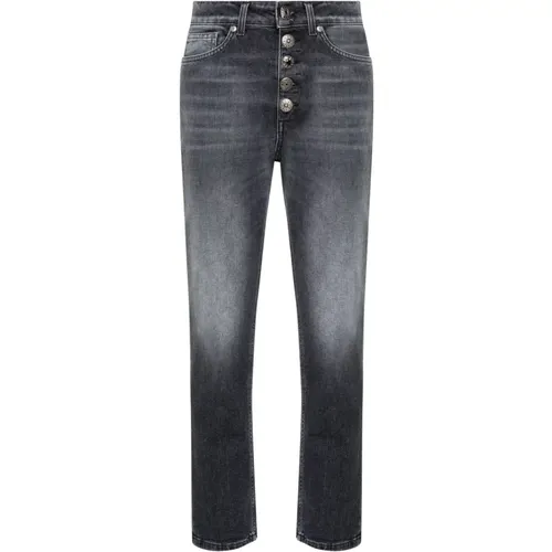 Schwarze Loose Fit Knöchellange Jeans , Damen, Größe: W28 - Dondup - Modalova