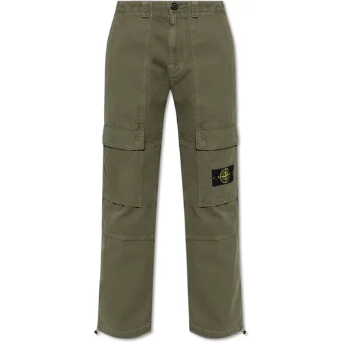 Trousers with logo , male, Sizes: W30 - Stone Island - Modalova