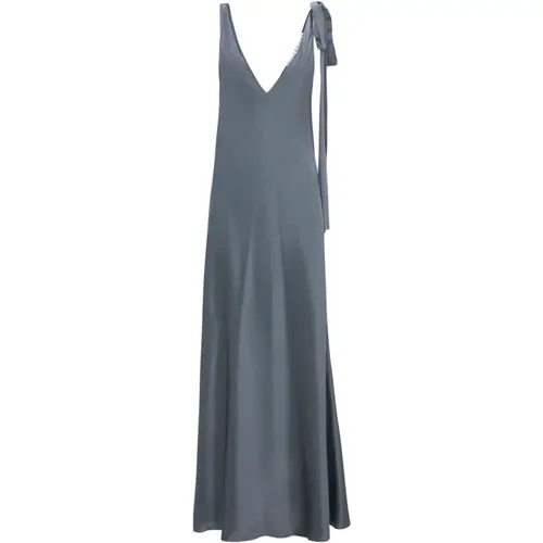 Satin V-Neck Sleeveless A-Line Dress , female, Sizes: 2XS, 3XS - JW Anderson - Modalova