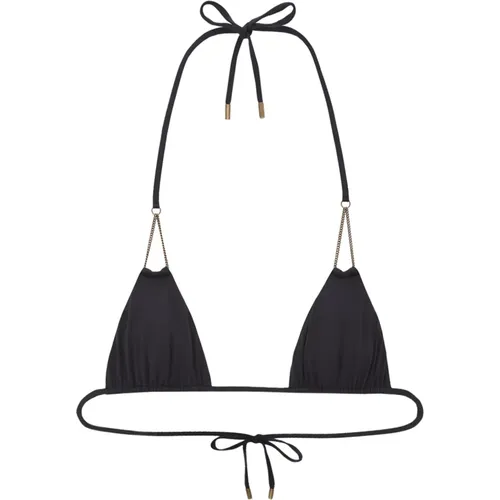 Schwarzes Nylon Bikini-Oberteil Ss23 - Saint Laurent - Modalova