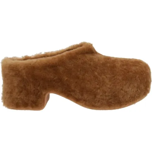 Braune Shearling Pantoffeln Sandalen - Dries Van Noten - Modalova