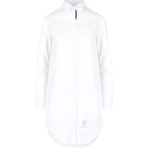 Cotton Shirt Dress , female, Sizes: 2XS - Thom Browne - Modalova