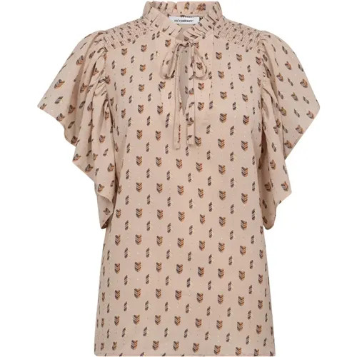 Rüschen-Top-Bluse mit Glitzerdetails , Damen, Größe: L - Co'Couture - Modalova